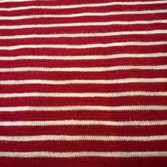 Talbots Red White Horizontal Striped Shirt Short Sleeve Top NWT Petite Large PL - Picture 10 of 10